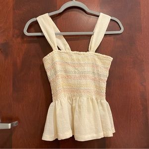 Cream peplum tank